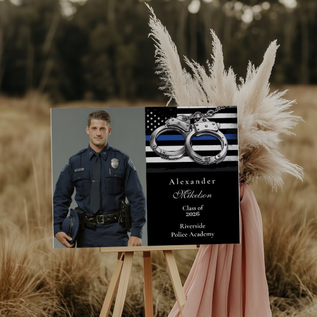 Photo Handcuffs American Flag Police Graduation Ankündigung (Von Creator hochgeladen)