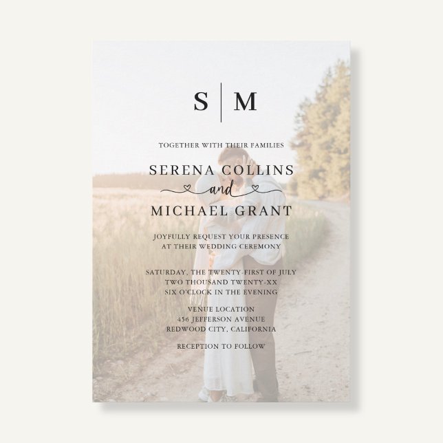 Photo Heart Script QR Code Wedding Einladung (Von Creator hochgeladen)