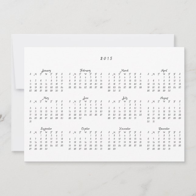 Photo Holiday 2015 Calendrier Carte de Noël (Devant)
