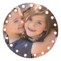 Photo Holiday Sticker : Cadre blanc et rouge