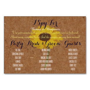 Photo I Spy Mariage Place Set Table Cartes de jeu