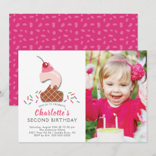 Photo Ice Cream 2ND Anniversaire Invitation