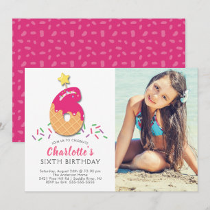 Photo Ice Cream 6TH Birthday Invitation
