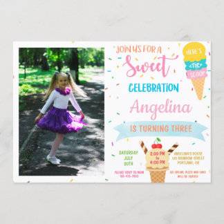 Photo Ice crème anniversaire invitation Soirée