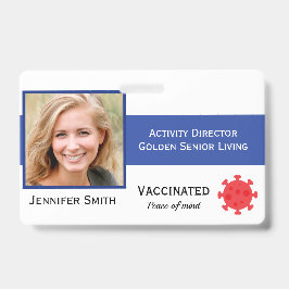 Photo ID clip vidéo Vacciné 2 côtés ID badge