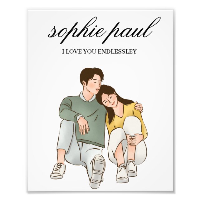 Photo Impression Couple personnalisée, Cadeau Couples (Devant)