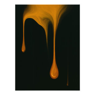 Photo Impression d'art abstrait sombre Golden Drip