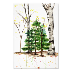 Photo impression des arbres aquarelle