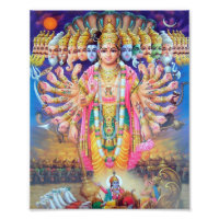 Impression Krishna Vishvarupa (8 po x 10 po)