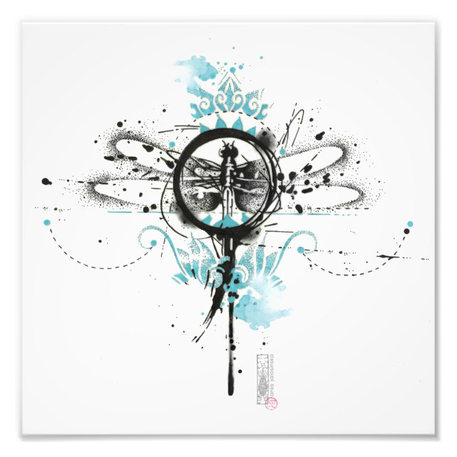 Photo Impression Mandala Abstraite Dragonfly (Devant)
