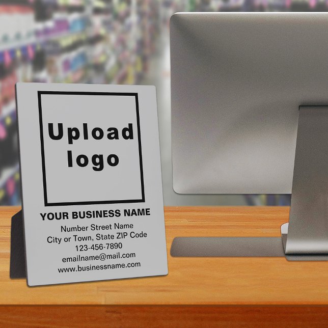 Photo Informations commerciales sur la plaque grise (Advertise your business. Build brand name awareness. Your business brand on gray plaque.)