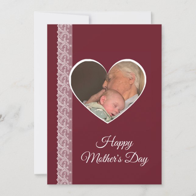 Photo inside Heart image with lace border Karte (Vorderseite)