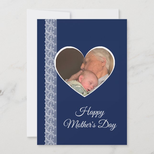 Photo inside Heart image with lace border Karte (Vorderseite)