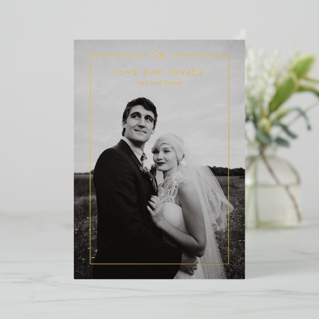Photo intemporelle Mariage moderne Carte de remerc (Debout devant)