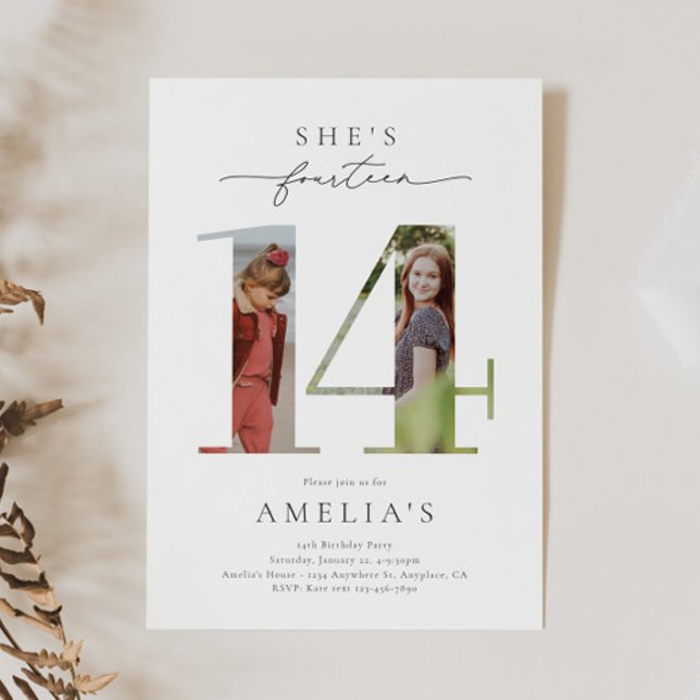 Photo Invitation à l'anniversaire du 14e anniversa (Créateur téléchargé)