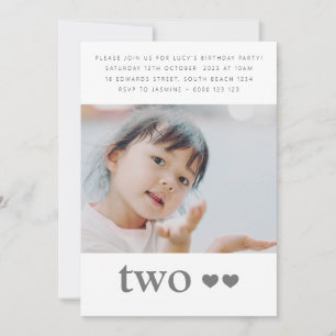 Photo Invitation Coeur fête anniversaire