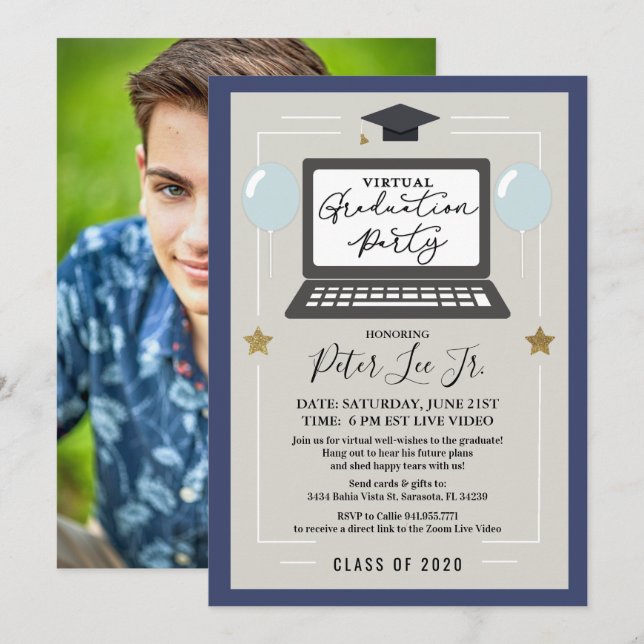 PHOTO - Invitation du Virtual Graduation Party (Devant / Derrière)