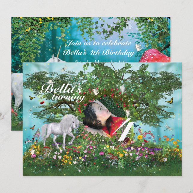 Photo Invitations à la fête d'anniversaire de Unic (Devant / Derrière)