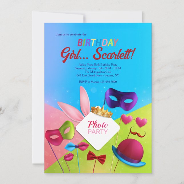 Photo Invitations de fête d'anniversaire (Devant)