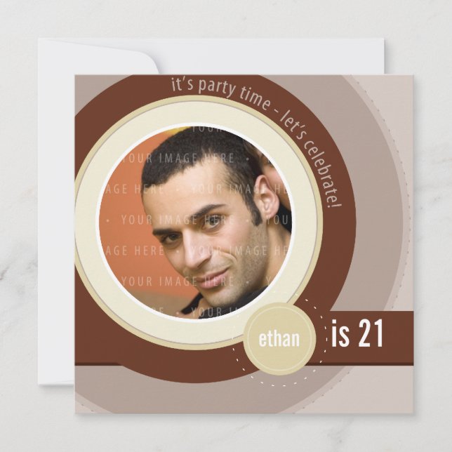 PHOTO INVITATIONS DE L'ANNIVERSAIRE :: circulaire  (Devant)