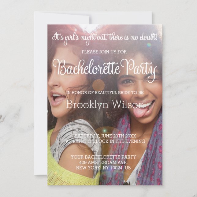 Photo Invitations du parti Bachelorette (Devant)