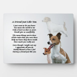 Photo Jack Russell Chien Ami Poème Plaque