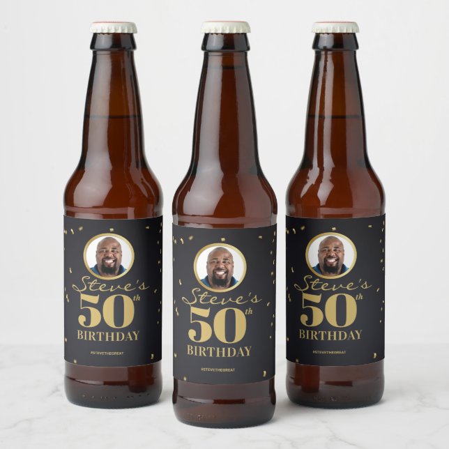 Photo Jalon Anniversaire Bière Étiquettes (Bouteilles)