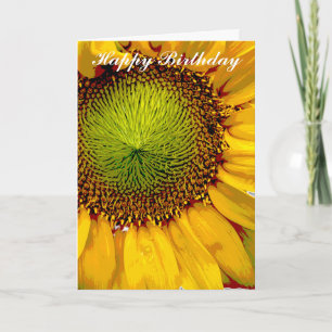 PHOTO JAUNE DE SUNFLOWER FLORAL HEUREUSE CARTE D'A