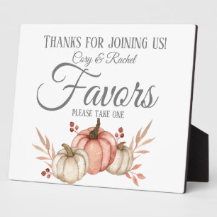 Photo Joli Chute Citrouille Bouquet Faveurs Plaque