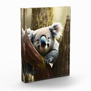 Photo Joyeuse Koala Australienne Dans L'Arbre, Bloc Phot