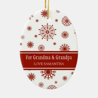 Photo Joyeux Noël Grand-parents Ornement Rouge