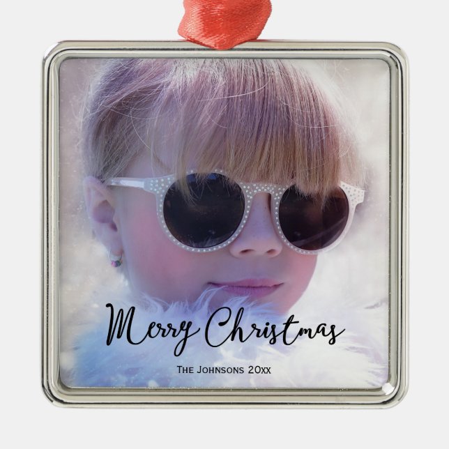 Photo Joyeux Noël Premium Carré ornements (Devant)
