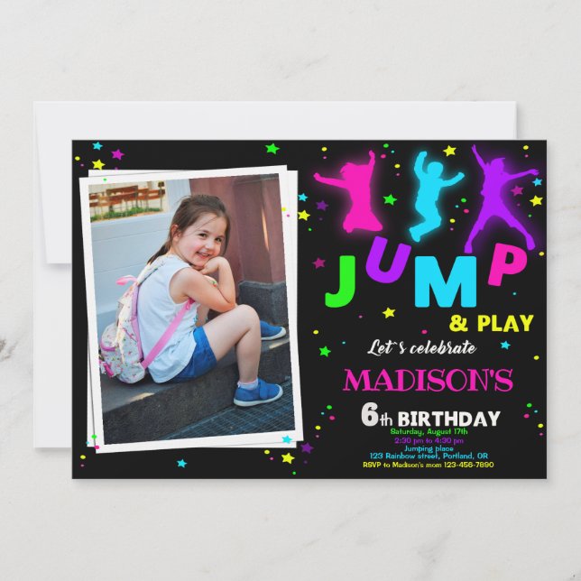 Photo Jump invitation anniversaire Bounce invitati (Devant)