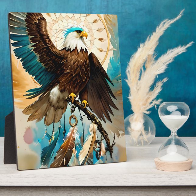 Photo L'aigle Dreamcatcher | Plaque de table (Côté)