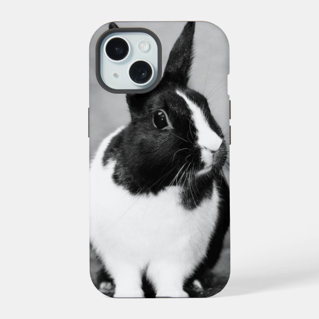 Photo lapin noir et blanc Personnalisable (Verso)