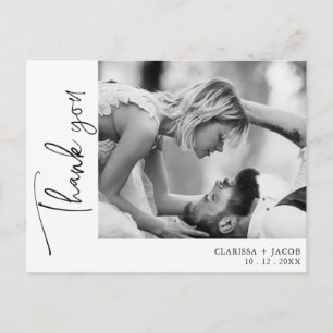 Photo latérale Merci noir  Mariage Carte postale