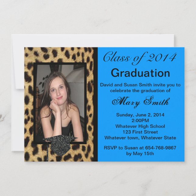 Photo Leopard Graduation Invitation (Devant)