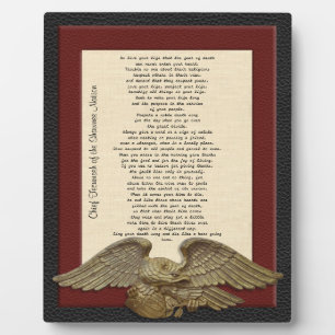 Photo Live your life, Chief Tecumseh gold eagle plaque