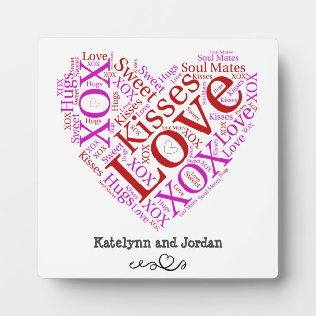 Photo Love Words Heart Plaque (Devant)