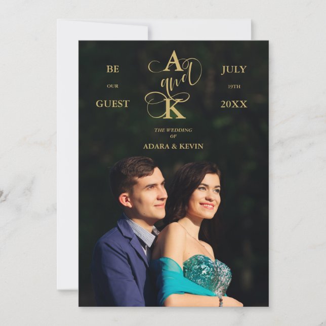 Photo Luxury Faux Golden Fancy Calligraphy (Vorderseite)