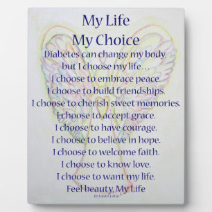 Photo Ma vie Diabète Inspiration Poème Plaque