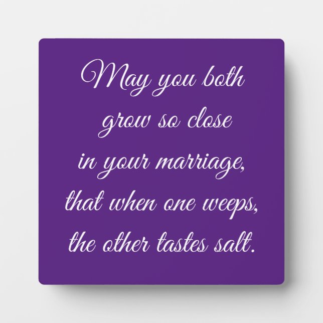 Photo Magnifique Mariage Dit Plaque Tabletop (Devant)