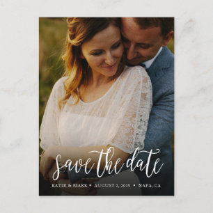 Photo manuscrite stylish Enregistrer la date Carte