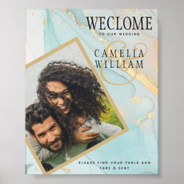 PHOTO MARIAGE AFFICHE DE BIENVENUE Verre de mer Tu