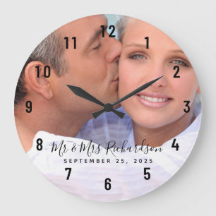 Photo Mariage en couple grande horloge personnalis