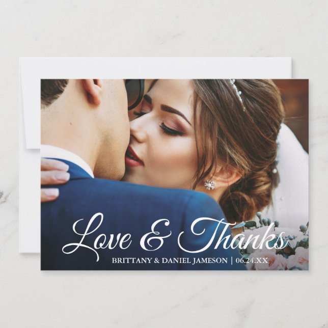 Photo mariage Love & Merci Mariée & Groom Card (Devant)