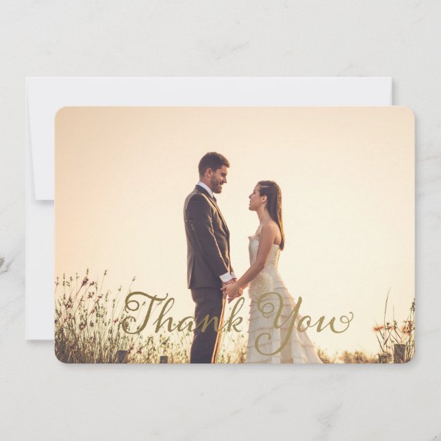 Photo mariage Merci Note, Effet Or Faux (Devant)