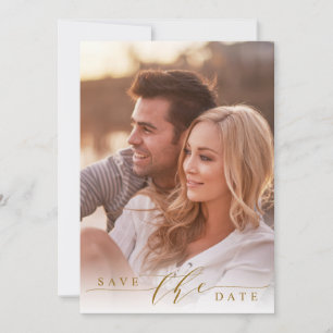 Photo Mariage moderne Gold Enregistrer la Carte Pl