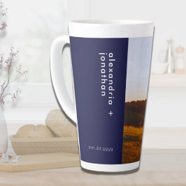 Photo Mariage personnalisée Marine Latte Mug bleu
