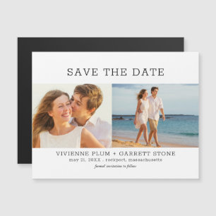 Photo Mariage Sauvez la date Magnets Deux photos